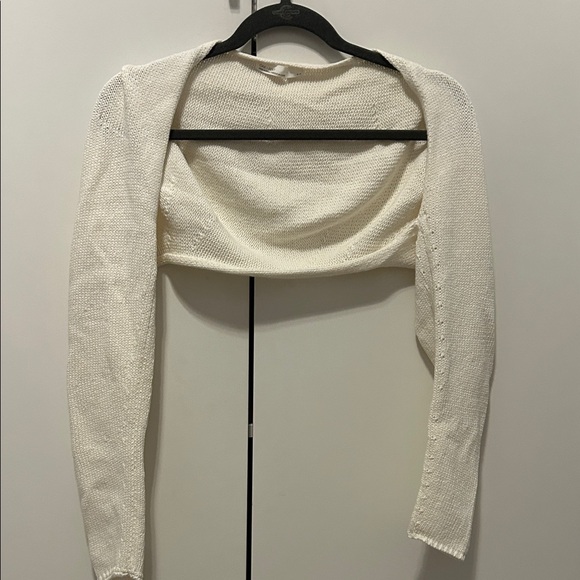 OAK + FORT Cream Women's Shrug - Picture 3 of 5